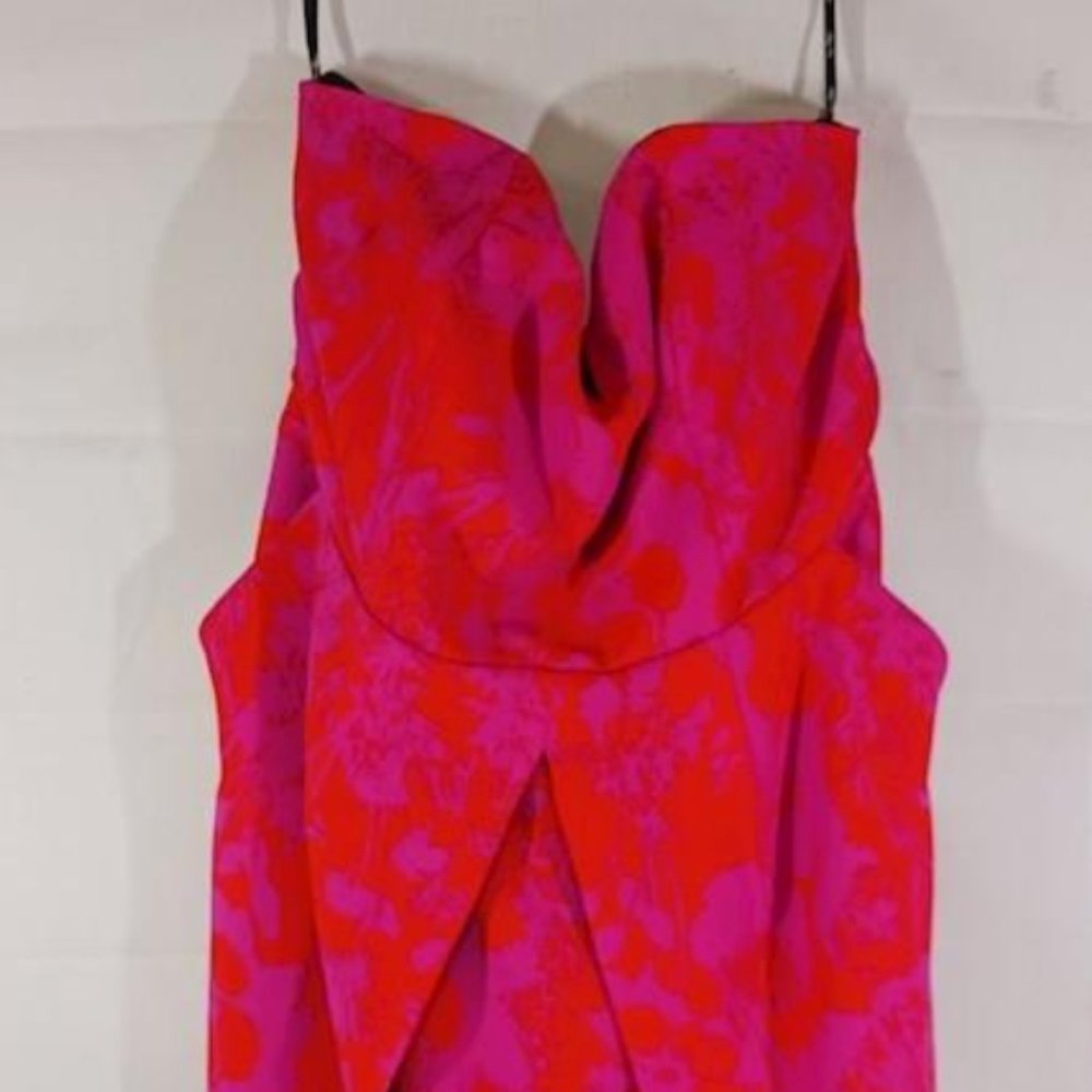 City Chic Pink Hot Strapless Dress Size M